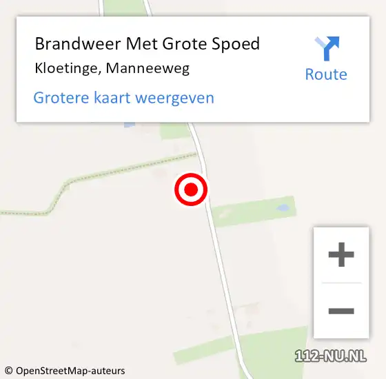 Locatie op kaart van de 112 melding: Brandweer Met Grote Spoed Naar Kloetinge, Manneeweg op 12 oktober 2016 08:48