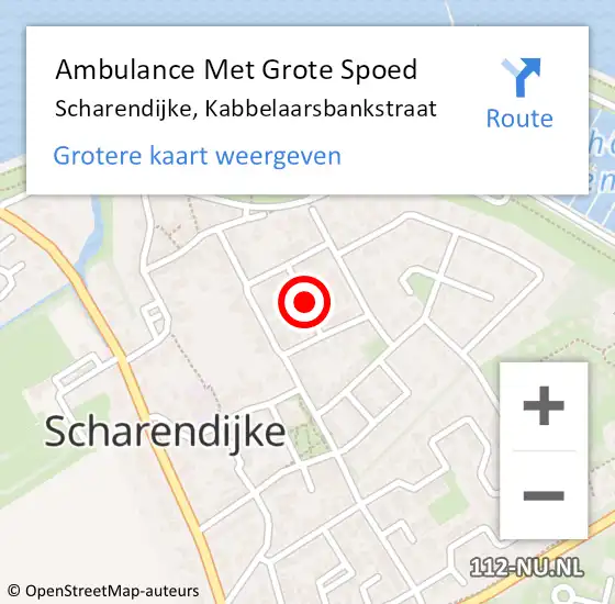 Locatie op kaart van de 112 melding: Ambulance Met Grote Spoed Naar Scharendijke, Kabbelaarsbankstraat op 12 oktober 2016 09:21