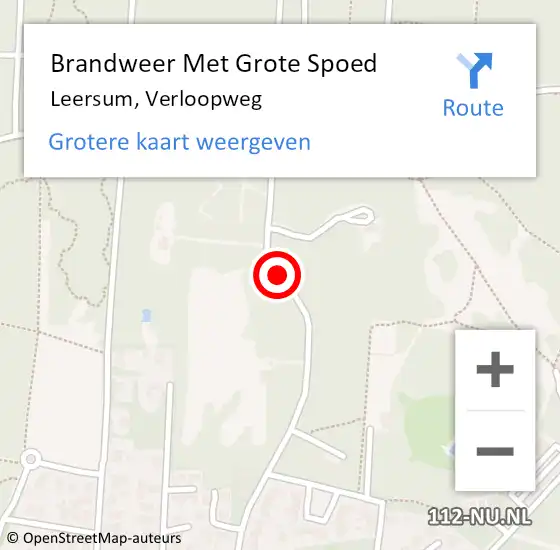 Locatie op kaart van de 112 melding: Brandweer Met Grote Spoed Naar Leersum, Verloopweg op 12 oktober 2016 10:42