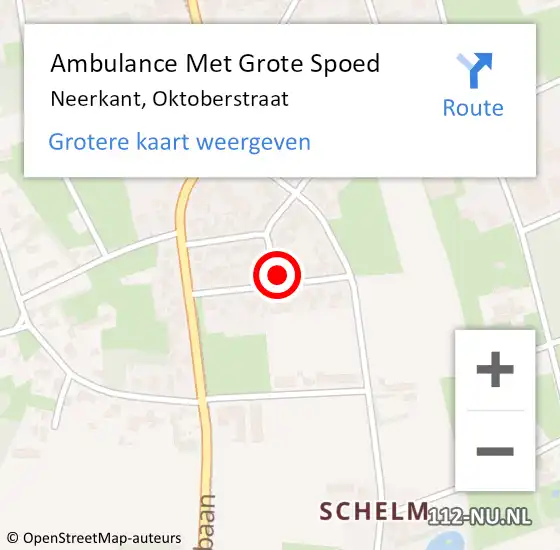 Locatie op kaart van de 112 melding: Ambulance Met Grote Spoed Naar Neerkant, Oktoberstraat op 12 oktober 2016 12:49