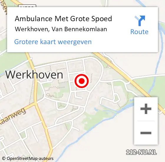 Locatie op kaart van de 112 melding: Ambulance Met Grote Spoed Naar Werkhoven, Van Bennekomlaan op 30 december 2013 12:22