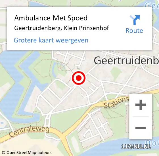 Locatie op kaart van de 112 melding: Ambulance Met Spoed Naar Geertruidenberg, Klein Prinsenhof op 12 oktober 2016 16:11
