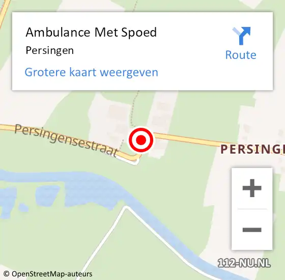 Locatie op kaart van de 112 melding: Ambulance Met Spoed Naar Persingen op 12 oktober 2016 16:48