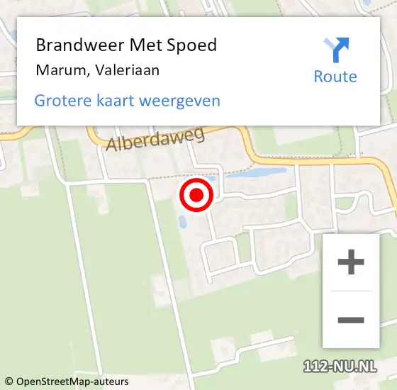 Locatie op kaart van de 112 melding: Brandweer Met Spoed Naar Marum, Valeriaan op 30 december 2013 12:48