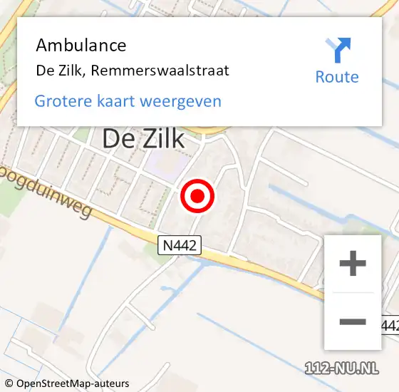 Locatie op kaart van de 112 melding: Ambulance De Zilk, Remmerswaalstraat op 30 december 2013 12:50