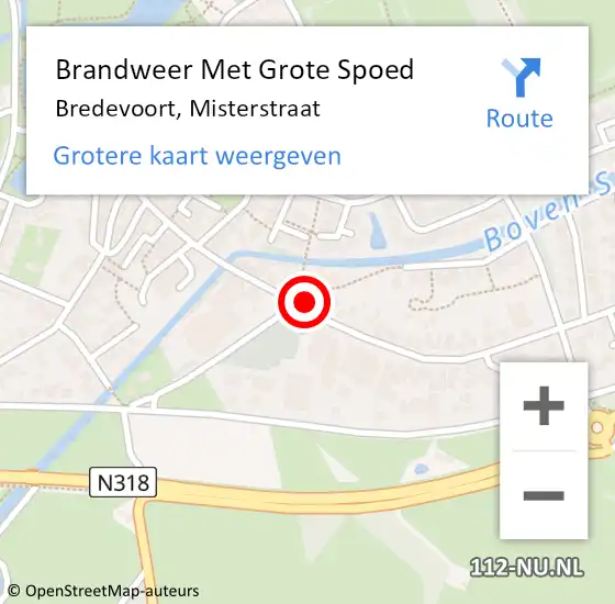 Locatie op kaart van de 112 melding: Brandweer Met Grote Spoed Naar Bredevoort, Misterstraat op 12 oktober 2016 20:43