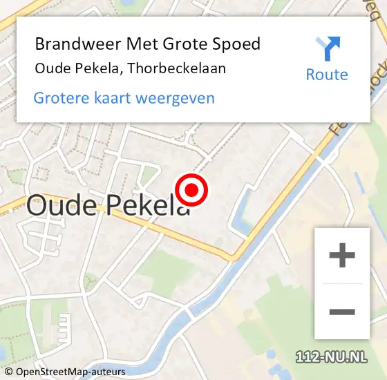 Locatie op kaart van de 112 melding: Brandweer Met Grote Spoed Naar Oude Pekela, Thorbeckelaan op 12 oktober 2016 21:37