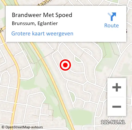 Locatie op kaart van de 112 melding: Brandweer Met Spoed Naar Brunssum, Eglantier op 12 oktober 2016 21:59