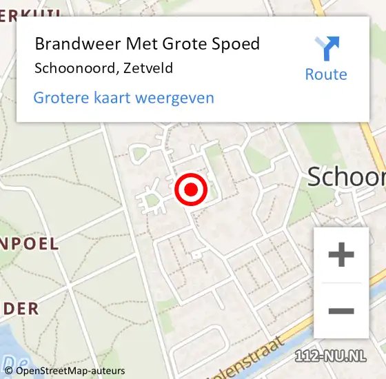 Locatie op kaart van de 112 melding: Brandweer Met Grote Spoed Naar Schoonoord, Zetveld op 12 oktober 2016 22:09