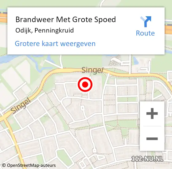 Locatie op kaart van de 112 melding: Brandweer Met Grote Spoed Naar Odijk, Penningkruid op 13 oktober 2016 04:34