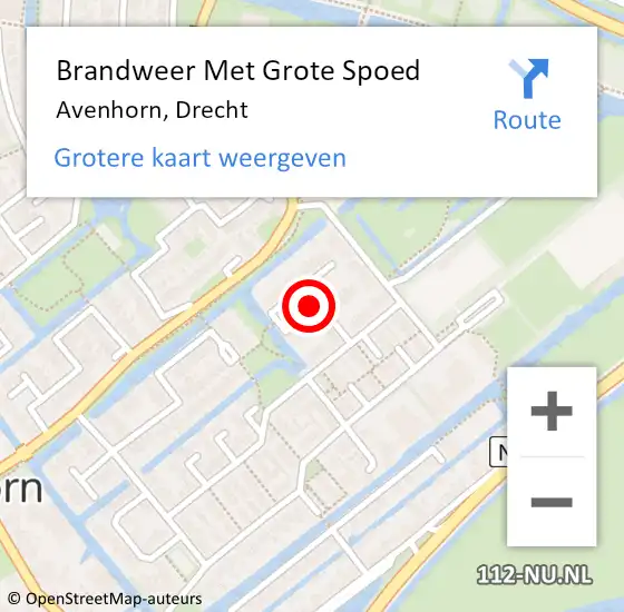 Locatie op kaart van de 112 melding: Brandweer Met Grote Spoed Naar Avenhorn, Drecht op 30 december 2013 13:14