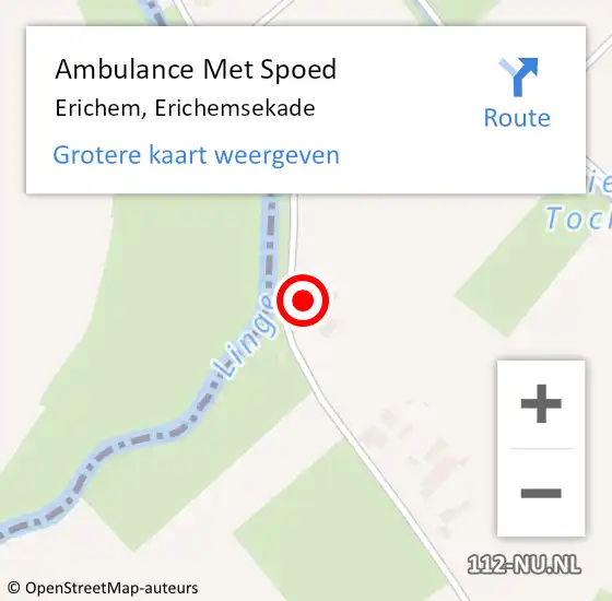 Locatie op kaart van de 112 melding: Ambulance Met Spoed Naar Erichem, Erichemsekade op 13 oktober 2016 07:15
