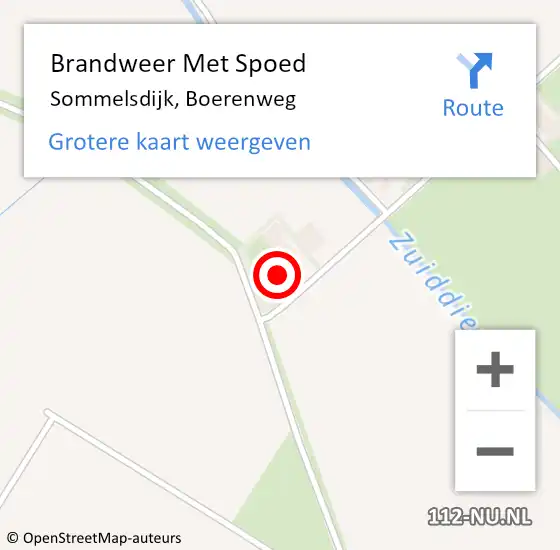 Locatie op kaart van de 112 melding: Brandweer Met Spoed Naar Sommelsdijk, Boerenweg op 13 oktober 2016 09:18