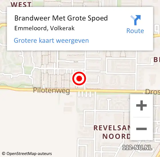 Locatie op kaart van de 112 melding: Brandweer Met Grote Spoed Naar Emmeloord, Volkerak op 13 oktober 2016 09:28