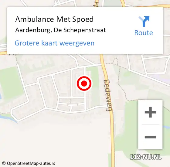 Locatie op kaart van de 112 melding: Ambulance Met Spoed Naar Aardenburg, De Schepenstraat op 13 oktober 2016 09:55