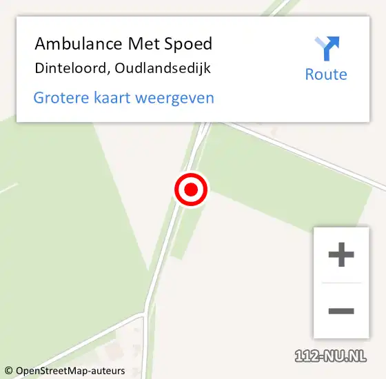 Locatie op kaart van de 112 melding: Ambulance Met Spoed Naar Dinteloord, Oudlandsedijk op 13 oktober 2016 10:52