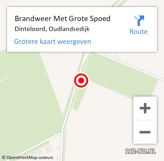 Locatie op kaart van de 112 melding: Brandweer Met Grote Spoed Naar Dinteloord, Oudlandsedijk op 13 oktober 2016 10:54