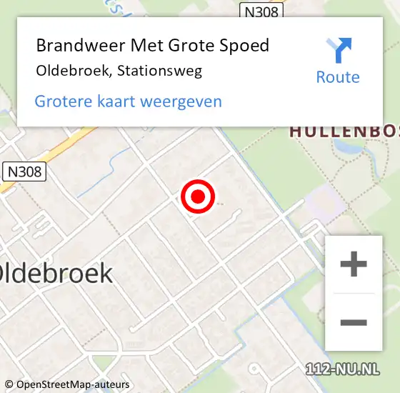 Locatie op kaart van de 112 melding: Brandweer Met Grote Spoed Naar Oldebroek, Stationsweg op 13 oktober 2016 11:21