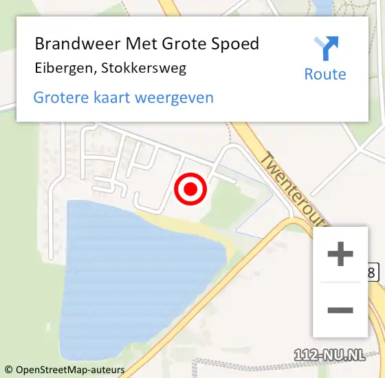 Locatie op kaart van de 112 melding: Brandweer Met Grote Spoed Naar Eibergen, Stokkersweg op 13 oktober 2016 11:53
