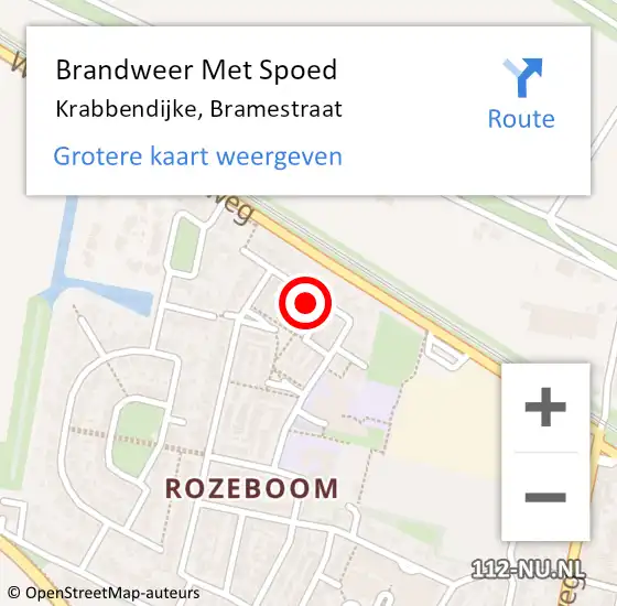 Locatie op kaart van de 112 melding: Brandweer Met Spoed Naar Krabbendijke, Bramestraat op 13 oktober 2016 18:54