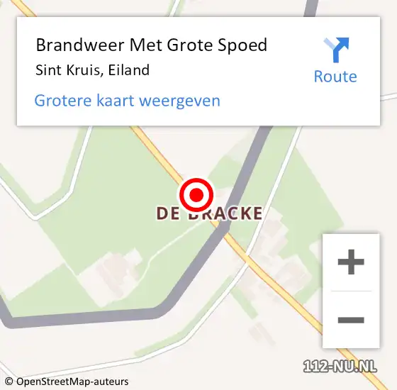 Locatie op kaart van de 112 melding: Brandweer Met Grote Spoed Naar Sint Kruis, Eiland op 13 oktober 2016 19:06