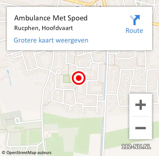 Locatie op kaart van de 112 melding: Ambulance Met Spoed Naar Rucphen, Hoofdvaart op 14 oktober 2016 00:32