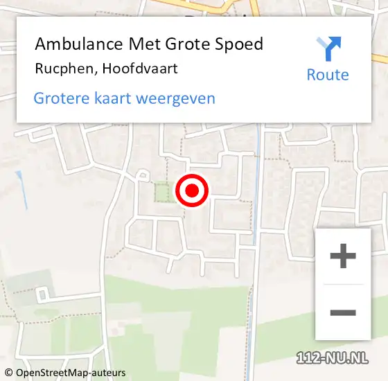 Locatie op kaart van de 112 melding: Ambulance Met Grote Spoed Naar Rucphen, Hoofdvaart op 14 oktober 2016 00:34