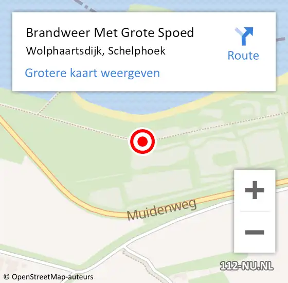 Locatie op kaart van de 112 melding: Brandweer Met Grote Spoed Naar Wolphaartsdijk, Schelphoek op 14 oktober 2016 06:32