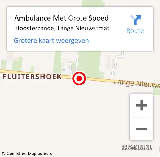 Locatie op kaart van de 112 melding: Ambulance Met Grote Spoed Naar Kloosterzande, Lange Nieuwstraat op 14 oktober 2016 09:52