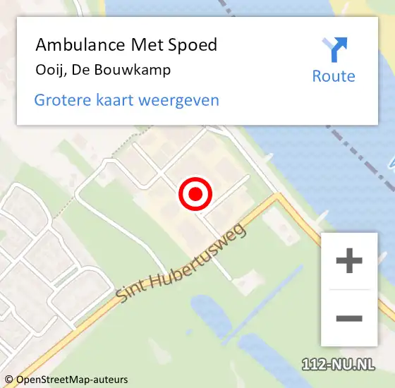 Locatie op kaart van de 112 melding: Ambulance Met Spoed Naar Ooij, De Bouwkamp op 14 oktober 2016 10:29