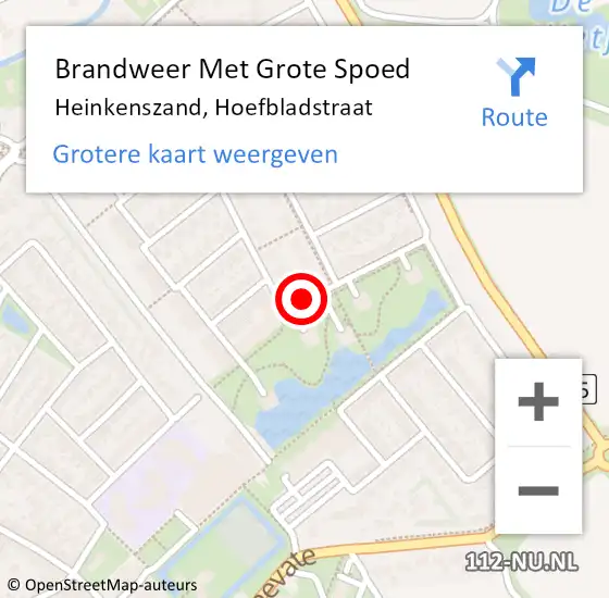 Locatie op kaart van de 112 melding: Brandweer Met Grote Spoed Naar Heinkenszand, Hoefbladstraat op 14 oktober 2016 11:02