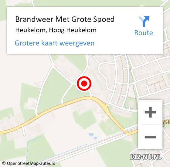 Locatie op kaart van de 112 melding: Brandweer Met Grote Spoed Naar Heukelom, Hoog Heukelom op 14 oktober 2016 13:24