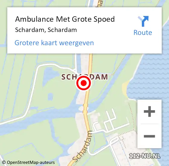 Locatie op kaart van de 112 melding: Ambulance Met Grote Spoed Naar Schardam, Schardam op 14 oktober 2016 15:23