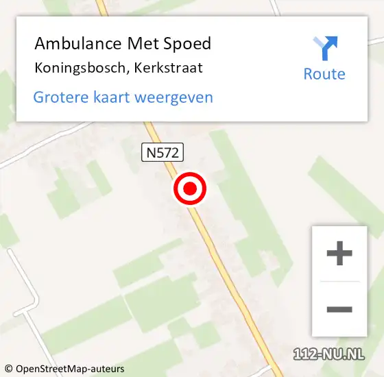 Locatie op kaart van de 112 melding: Ambulance Met Spoed Naar Koningsbosch, Kerkstraat op 14 oktober 2016 15:35