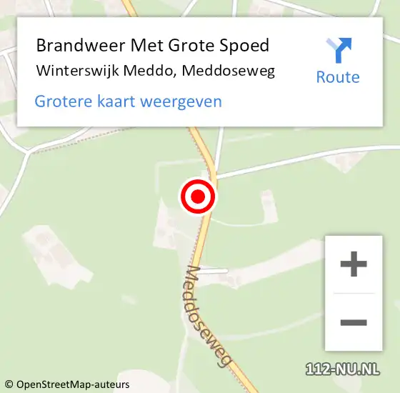 Locatie op kaart van de 112 melding: Brandweer Met Grote Spoed Naar Winterswijk Meddo, Meddoseweg op 14 oktober 2016 15:55