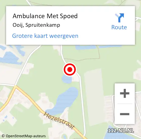 Locatie op kaart van de 112 melding: Ambulance Met Spoed Naar Ooij, Spruitenkamp op 14 oktober 2016 17:57