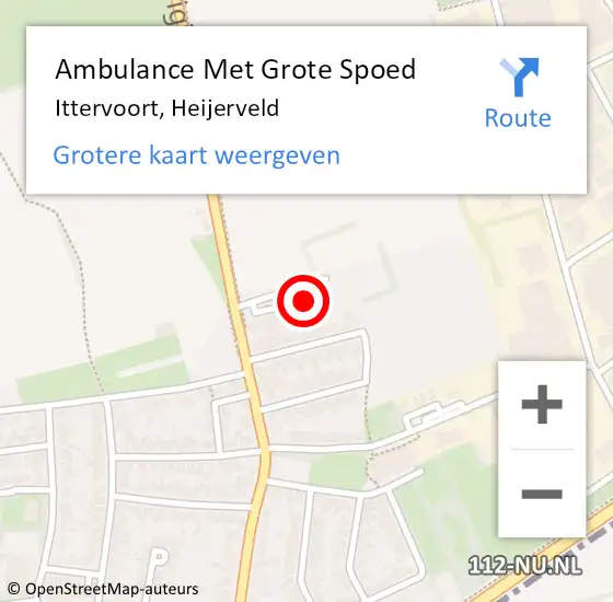 Locatie op kaart van de 112 melding: Ambulance Met Grote Spoed Naar Ittervoort, Heijerveld op 14 oktober 2016 19:17