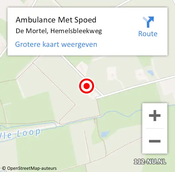 Locatie op kaart van de 112 melding: Ambulance Met Spoed Naar De Mortel, Hemelsbleekweg op 14 oktober 2016 20:53