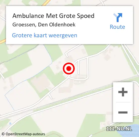 Locatie op kaart van de 112 melding: Ambulance Met Grote Spoed Naar Groessen, Den Oldenhoek op 14 oktober 2016 21:41