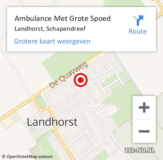 Locatie op kaart van de 112 melding: Ambulance Met Grote Spoed Naar Landhorst, Schapendreef op 14 oktober 2016 22:32