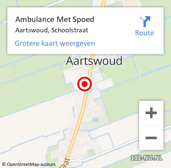 Locatie op kaart van de 112 melding: Ambulance Met Spoed Naar Aartswoud, Schoolstraat op 15 oktober 2016 01:01