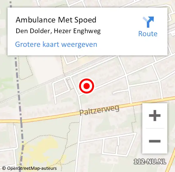 Locatie op kaart van de 112 melding: Ambulance Met Spoed Naar Den Dolder, Hezer Enghweg op 15 oktober 2016 03:42