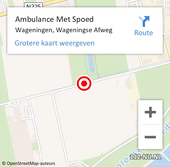 Locatie op kaart van de 112 melding: Ambulance Met Spoed Naar Wageningen, Wageningse Afweg op 15 oktober 2016 08:39