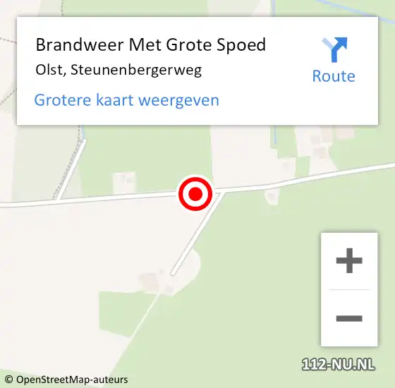 Locatie op kaart van de 112 melding: Brandweer Met Grote Spoed Naar Olst, Steunenbergerweg op 15 oktober 2016 10:58