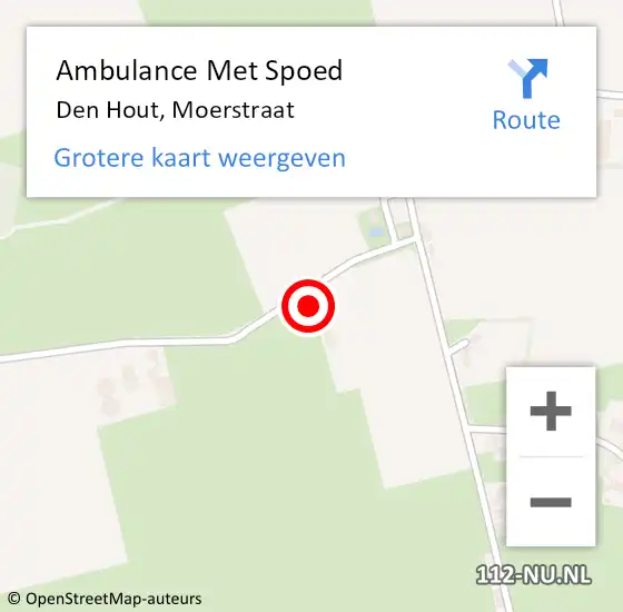 Locatie op kaart van de 112 melding: Ambulance Met Spoed Naar Den Hout, Moerstraat op 15 oktober 2016 11:10