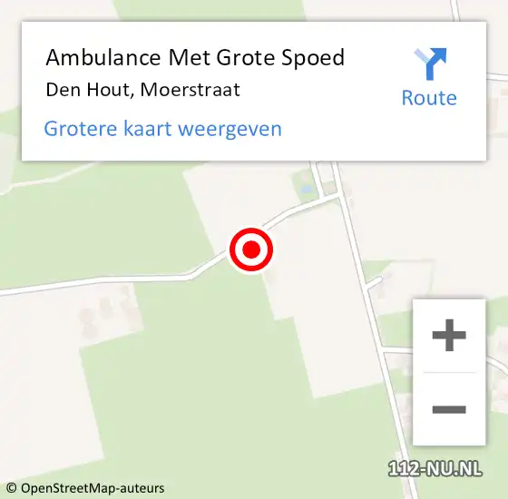 Locatie op kaart van de 112 melding: Ambulance Met Grote Spoed Naar Den Hout, Moerstraat op 15 oktober 2016 11:28