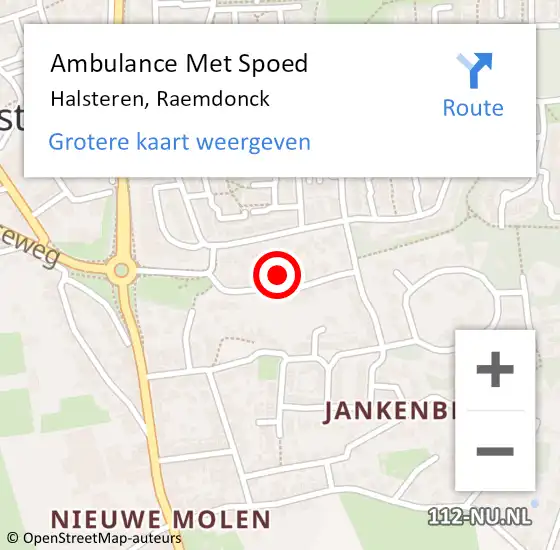 Locatie op kaart van de 112 melding: Ambulance Met Spoed Naar Halsteren, Raemdonck op 15 oktober 2016 11:38