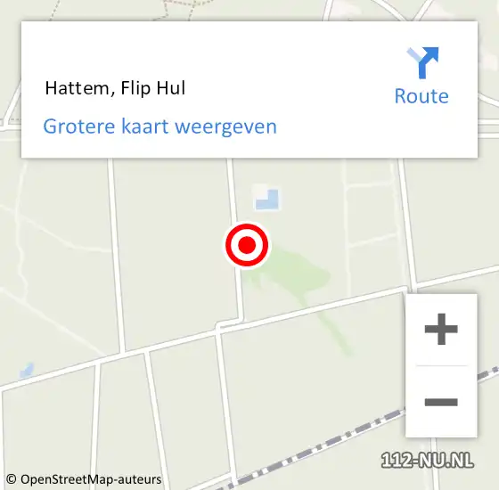 Locatie op kaart van de 112 melding:  Hattem, Flip Hul op 15 oktober 2016 12:02