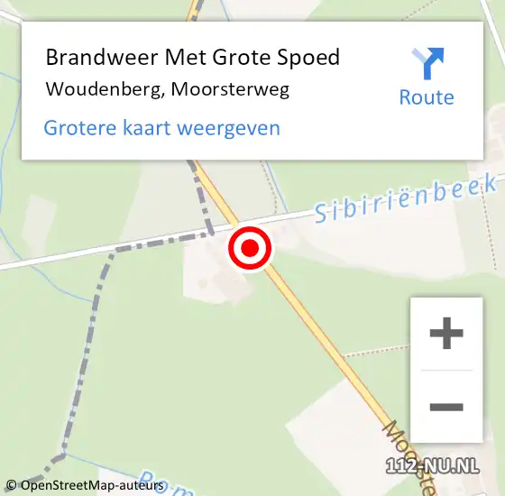 Locatie op kaart van de 112 melding: Brandweer Met Grote Spoed Naar Woudenberg, Moorsterweg op 15 oktober 2016 13:00