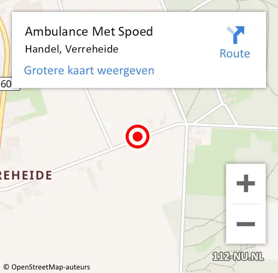 Locatie op kaart van de 112 melding: Ambulance Met Spoed Naar Handel, Verreheide op 15 oktober 2016 13:29